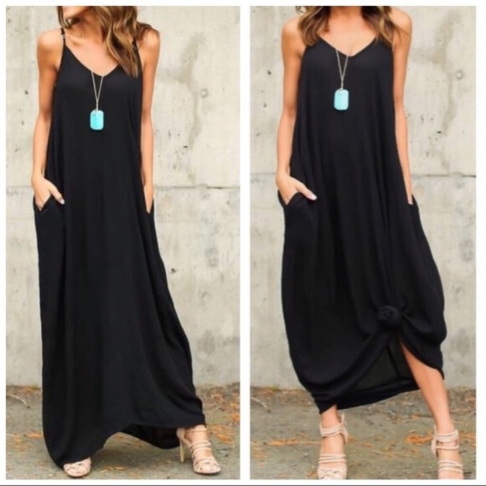 black maxi dress